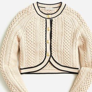 J. CREW CROPPED CABLE-KNIT SWEATER LADY JACKET ITEM BO175 SZ SMALL